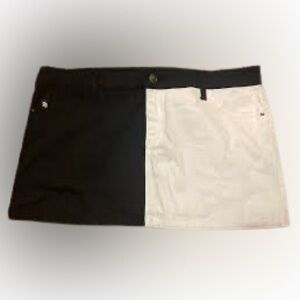 Royal Bones Colorblock Denim Mini Skirt